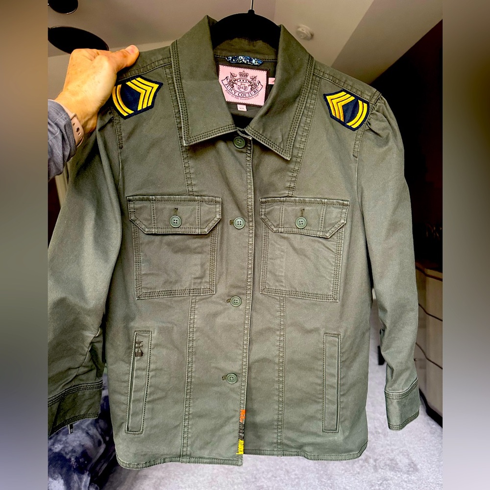 Juicy Couture women’s military utility jacket like new army green small/medium